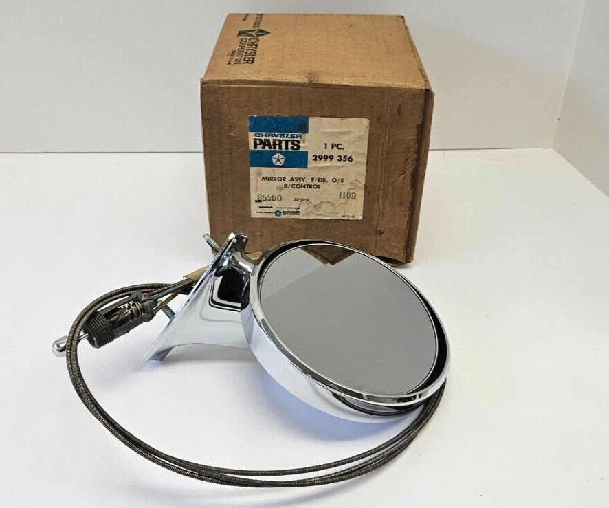Espejo retrovisor de control remoto exterior cromado Plymouth Fury 1969-1970 2999356 nuevo en stock Foto 3 de 4