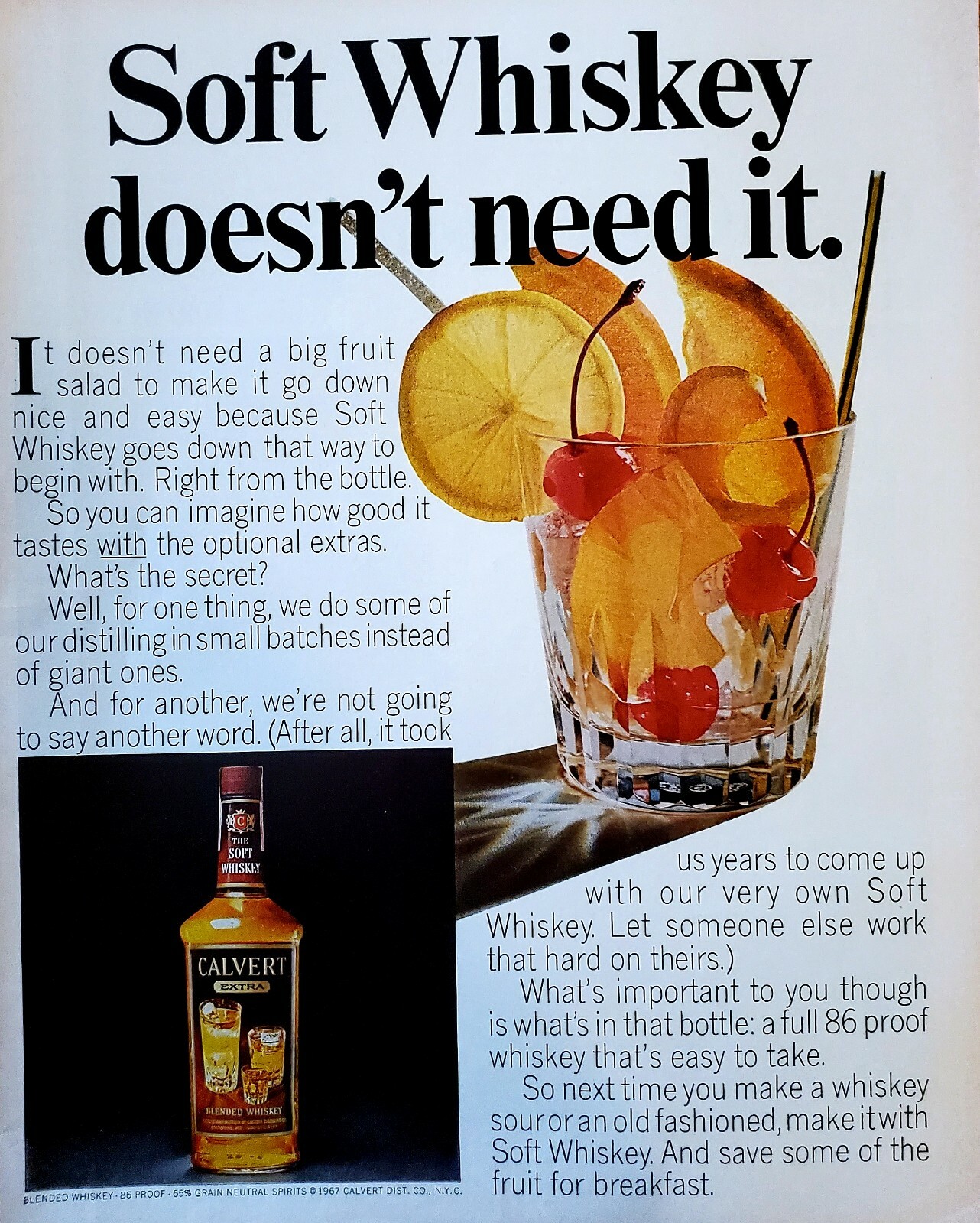 1966 Calvert Extra The Soft Blended Whiskey Vintage Print Ad NICE | eBay