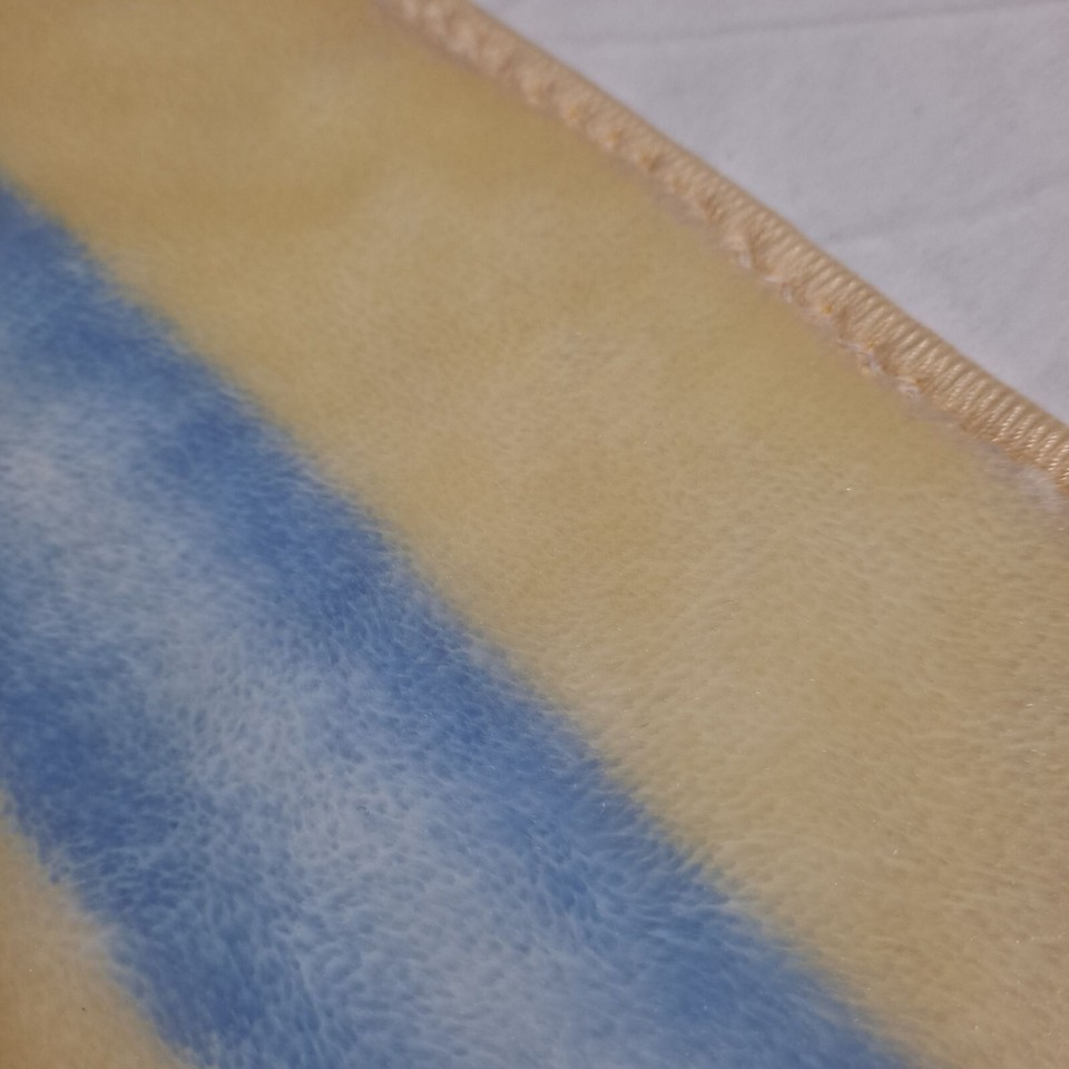 Vintage Novatex Baby Blanket Teddy Bear Yellow Book Crib Soft Plush 33