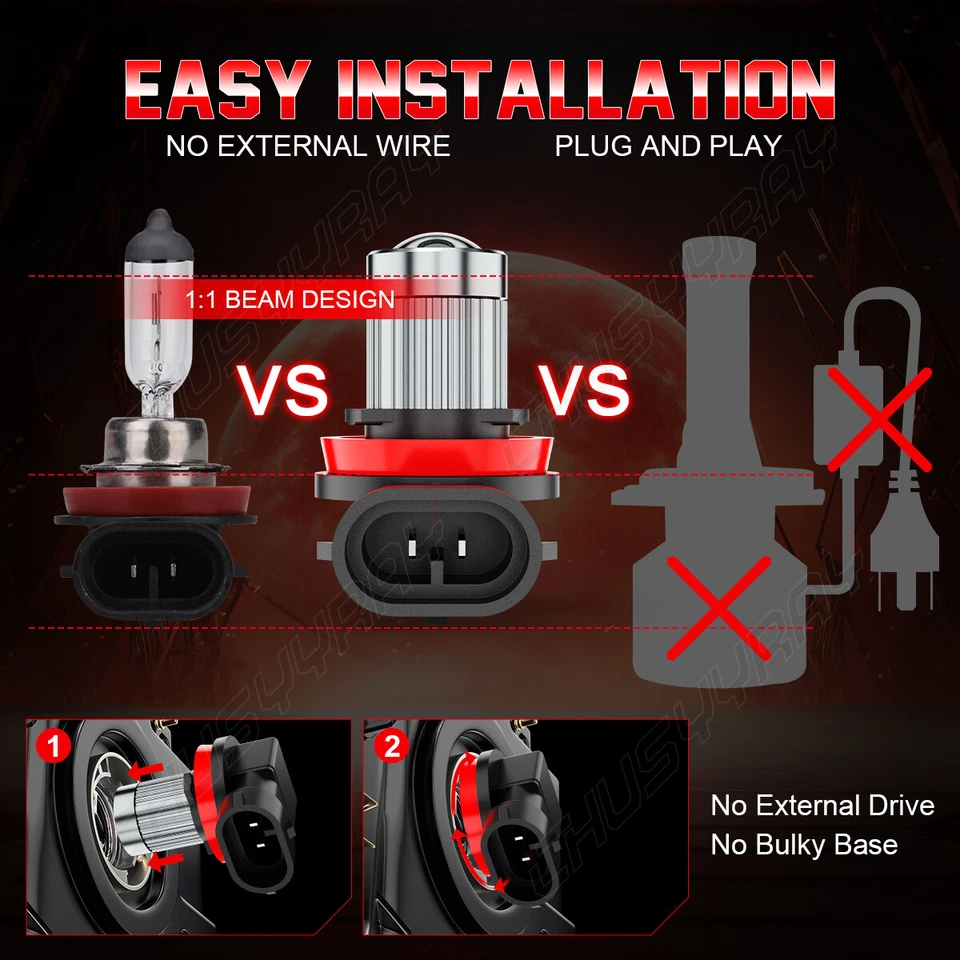 4x Para Volvo XC60 2010-2017 XC90 2003-2014 LED Faros Bombillas Kit H7+H11 Blanco Foto 2 de 4