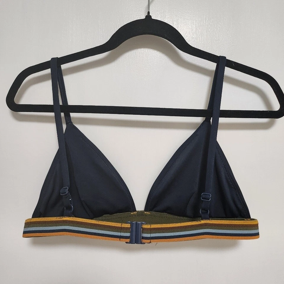 Top de bikini Faherty Sia azul marino a rayas talla M Foto 2 de 4