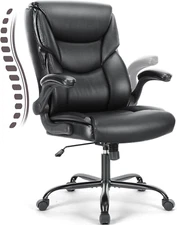 Office Chair - Ergonomic Executive Computer Desk Chairs with Adjustable Flip-Up
