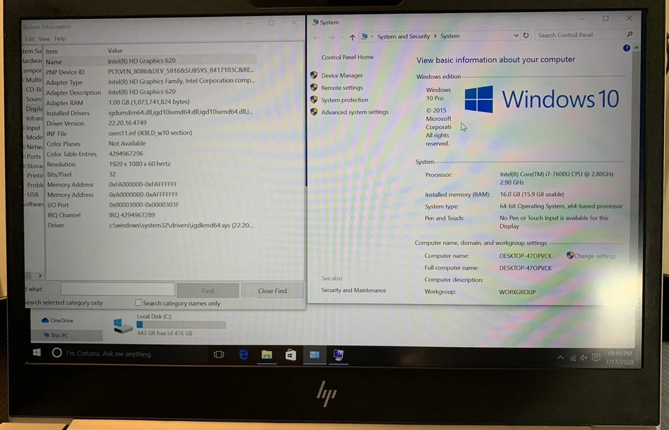 HP EliteBook 1040 G4| i7-7600U| 2.8GHz | 16GB RAM|51 2 GB SSD |Finger Print| 14" - Image 2 of 4