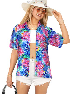 LA LEELA Likre Button Down HD Digital Cruise Shirt Multi 450|XL - US 40 - 42E