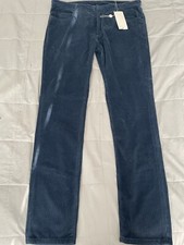 Maison Margiela Navy Blue Corduroy Slim Pants...
