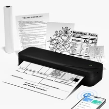 Portable Wireless Printers Bluetooth Inkless Thermal Printer for Travel Office