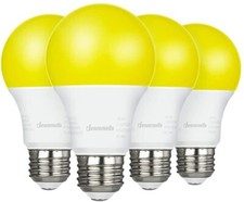 DEWENWILS LED Bug Light Bulbs Outdoor 2400K Amber Glow, Non-Dimmable, E26 Medium