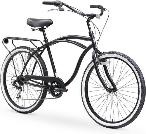 around the Block Men'S Beach Cruiser Bike, Hybrid Bicycle with Rear Rack