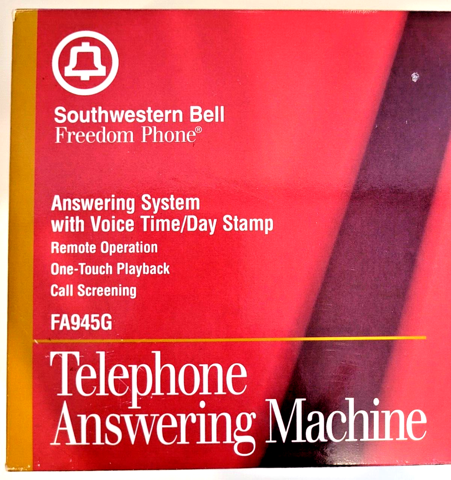 Vtg Southwestern Bell Freedom Phone Fa945 W/ Answering Machine Time