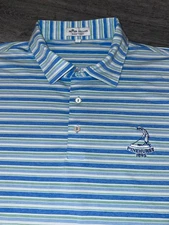 Peter Millar Summer Comfort Mens L Pinehurst Golf Polo Striped Putter Boy SS