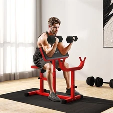Preacher Curl Bench, Adjustable Preacher Bench for Home Gym, Red