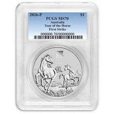 2026 AUS 1 oz Silver Lunar Horse MS-70 PCGS (First Strike)