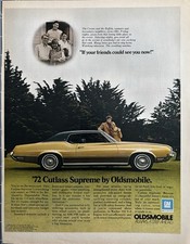 1972 Oldsmobile Cutlas Supreme Original Vintage Advertisement Car Print Ad