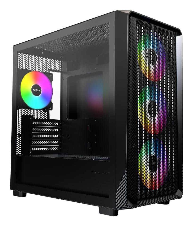 Montech Nero X5m (Schwarz, Tempered Glass) (Matx, Mini-Itx), Case Pc, - Immagine 2