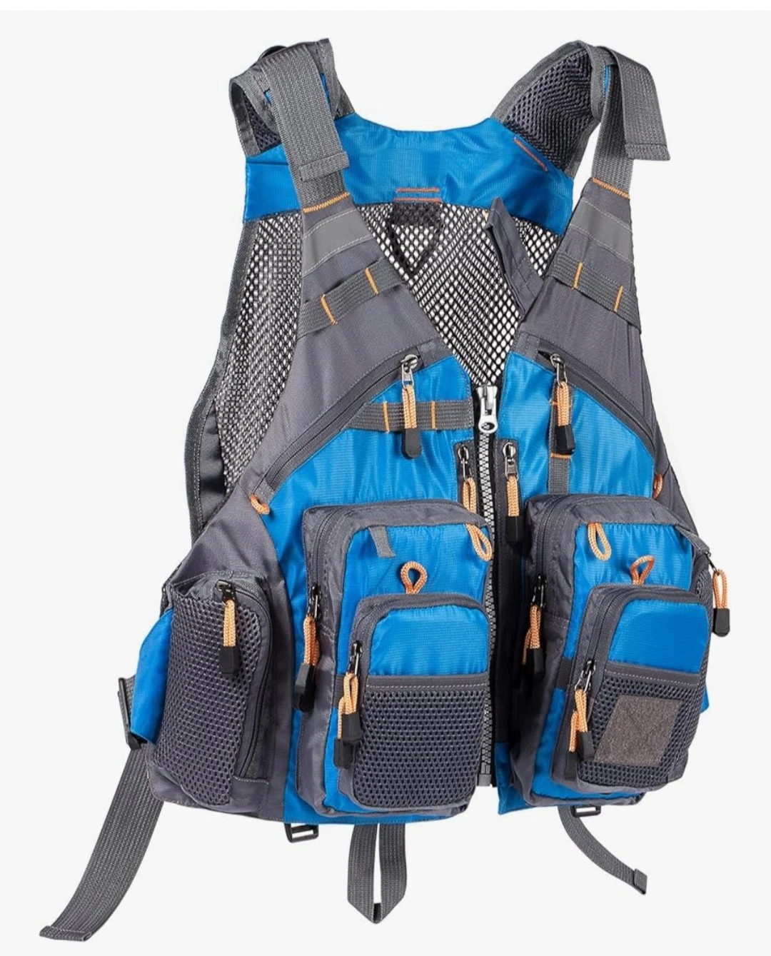 Bassdash Fishing Vest Blue And Orange