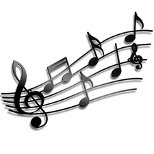 Musical Note Wall Art Theme Musical Note Decoration Vintage Hanging Metal Sig...