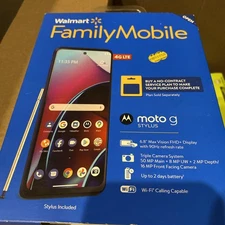Walmart Family Mobile Motorola Moto G Stylus 4G (2022), 128GB, Blue- Prepaid