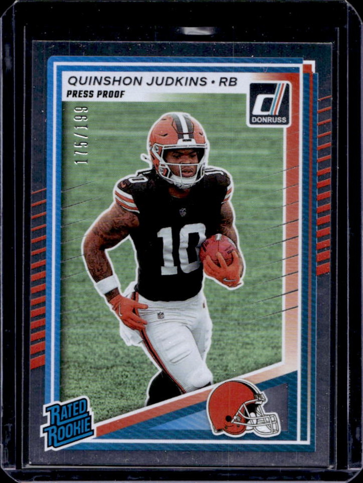 2025 Donruss Quinshon Judkins Rated Rookie Press Proof Silver RC #175/199 Browns