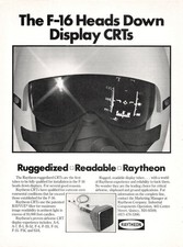 Raytheon F16 Heads Down Display CRT Rugged Tube Helmet Tech Vintage Mag Print Ad