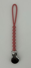 Pink Ryan  Ros PACIFIER STRAP rubber Silver Tone Clip