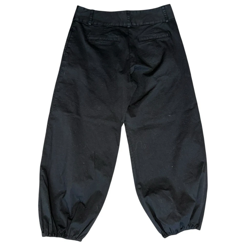 Женские эластичные брюки-манжеты Nili Lotan 12 цвет черный с высокой талией на воздушном шаре - Изображение 3 из 4