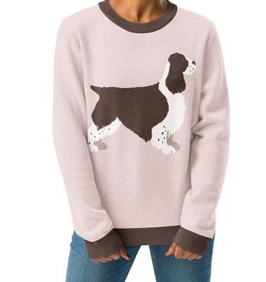 Women's English Springer Spaniel Puppy Dog Sweater Blouse New Free Ship 2 Sizes 