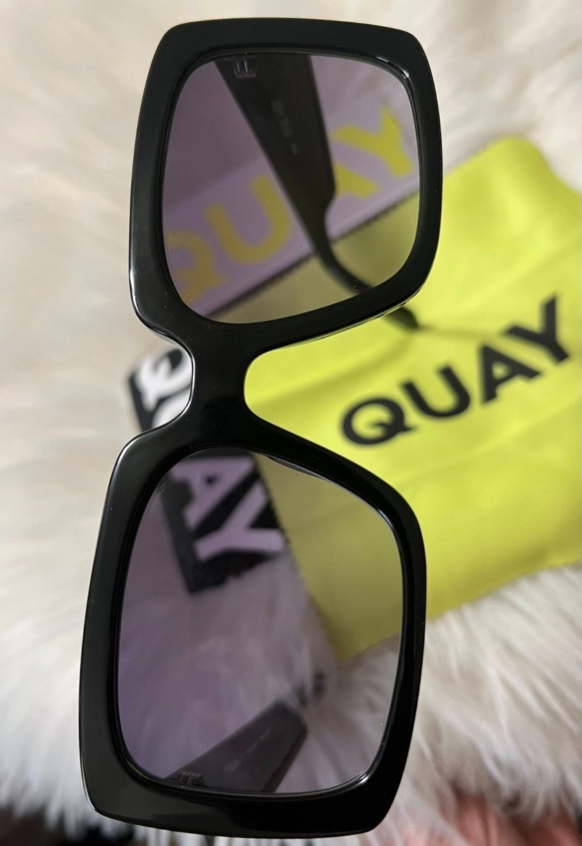 Quay Total Vibe 80648 Black Sunglasses New With Tags Case And Lens Cloth Branded Quay Total Vibe Womens 80648 Black Sunglasses Square  main image 4