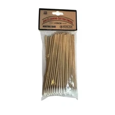 Mil-Spec Gun Cleaning Cotton Swabs 100 Pack 6 in Wood Handle Industrial Grade