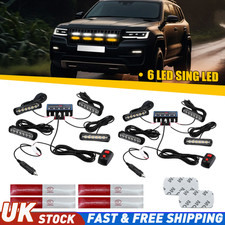 Amber White LED Strobe Grille Lights 8Pcs Recovery Breakdown Flashing 12V 24V UK