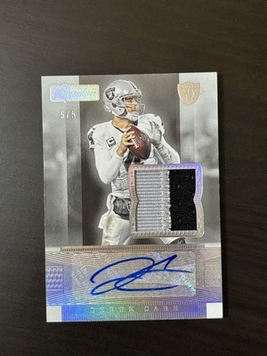 Derek Carr 2016 Donruss Signature Series Prime Patch Autograph /5 #SP-DC Auto GU