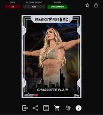 DIGITAL Topps WWE Slam 25 - FANATICS FEST White - CHARLOTTE FLAIR