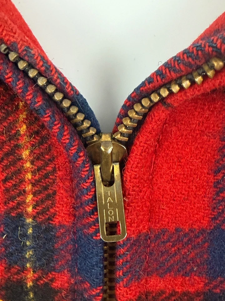 Chaqueta Pendleton vintage a cuadros 100 % lana con cremallera - Hecha en Portland Foto 4 de 4