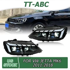 TT-ABC Projector Headlight For 2011-18 VW Jetta MK6 Sequential Headlamp LED DRL