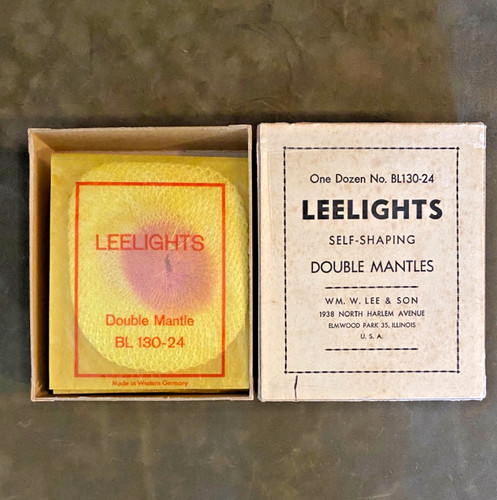 Box of 12 LEELIGHTS Self-Shaping Double Mantles BL130-24 For LP Flood Lights NOS