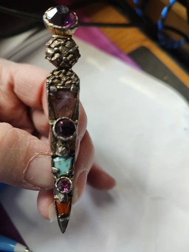 Miracle Vintage Scottish Celtic Dagger Sword Brooch Kilt Pin Costume Jewelry