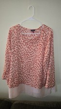 Vince Camuto blouse ladies Size 2X Peach Pink Color Stylish