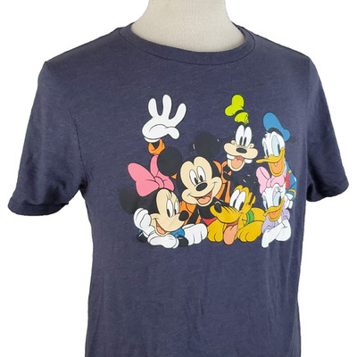 Disney Cartoon Characters T-Shirt Adult Large Blue Mickey Goofy Donald Duck