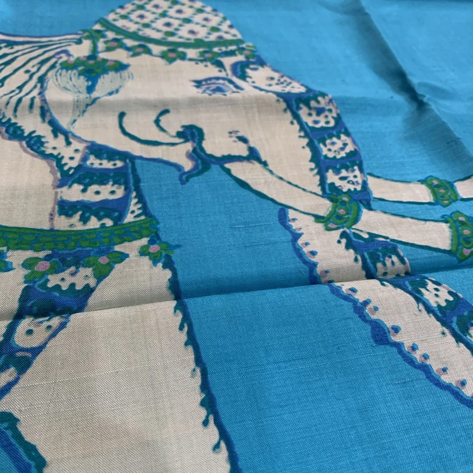 Bufanda vintage Jim Thompson bufanda animal de seda 34x36 cuadrada elefante de seda tailandés Foto 3 de 4