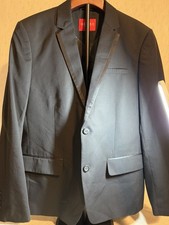 Guess Womens Blazer Elegant Lined Size Large Black Satin Lined Front