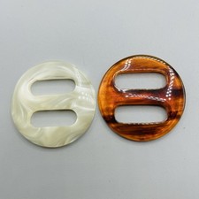 Faux Tortoise Faux Mother-of-Pearl Belt Buckles Vintage for Sewing Projects