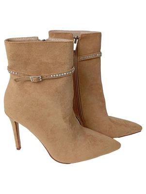 Bebo Bottines Femme Beige Élégant Talon Aiguille Strass Glamour (EU 37) - Photo 1/4