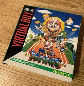 Nintendo Virtual Boy Mario's Tennis Manual Set Japan JP Game Box Tested