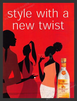 Seagram's Orange Twisted Gin Illustration Alcohol 2000s Print Advertisement 2005