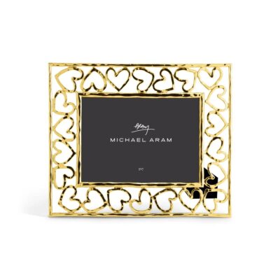 Michael Aram Gold Golden Heart Photo Picture Frame Holds 5x7 Photo