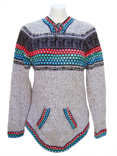 WHOLESALE LOT OF 10 - 100% ALPACA SWEATERS WITH RAINBOW ANDEAN DESIGN 6V - Picture 8 of 9