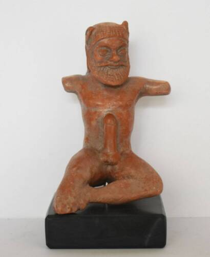 Satyr - Male Nature Spirit - Marble Base – Ceramic Artifact - Picture 1 of 8