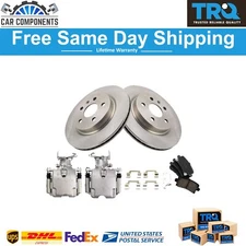 TRQ Rear Brake Calipers Ceramic Pads & Rotors Fits 2010-2012 Buick LaCrosse