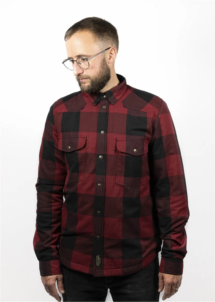 Motorrad Hemd John Doe Motoshirt Farbe Rot/schwarz Gr XL