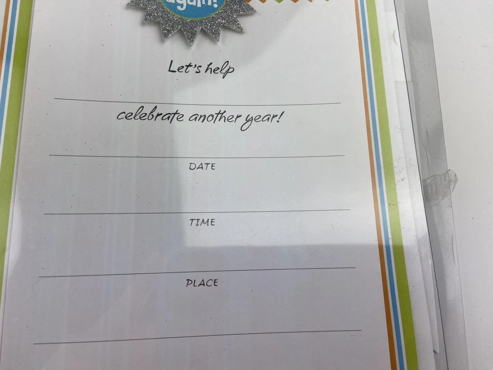 Lote de 3 29 Again Tarjeta de Cumpleaños Fiesta Invitación Kit Sello Fiesta Express Foto 3 de 4