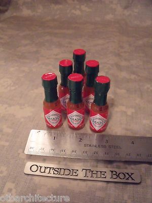 (6) 1/8 Oz. TABASCO HOT SAUCE, Mini Glass Bottle, FRESH & SEALED! 
